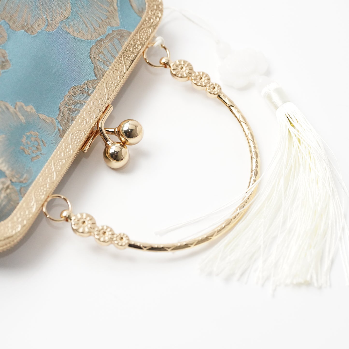 حقيبة سهرة تطريز الورد التراكواز