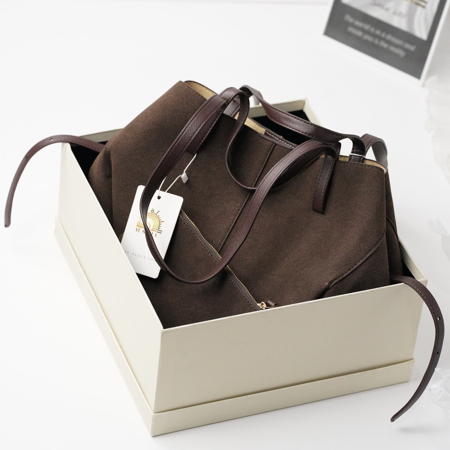 حقيبة مختومة POL قهوى وسط