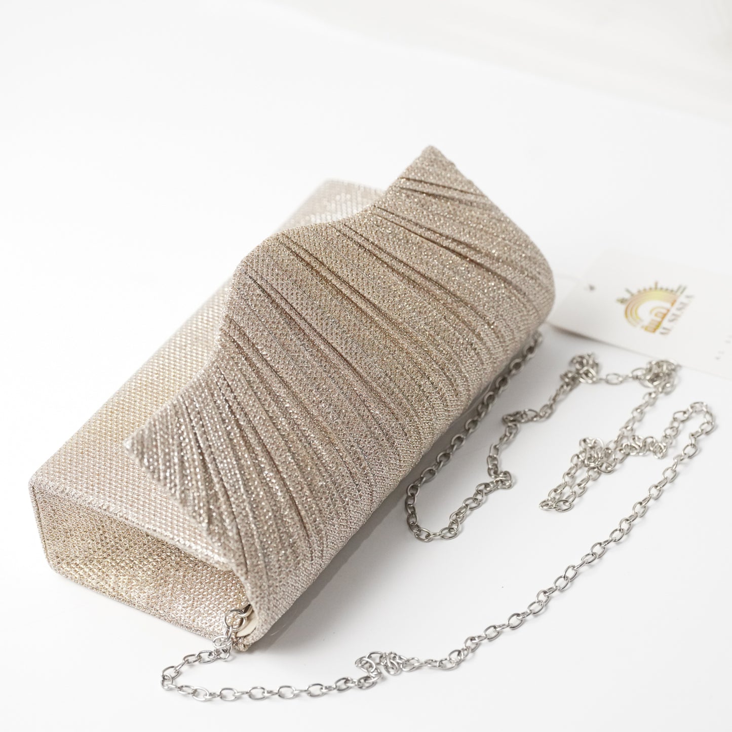 حقيبة نقوش الصدف ذهبي